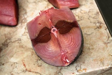 Raw tuna.