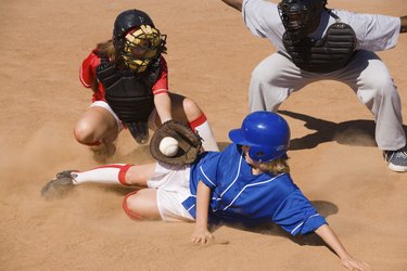 Catcher Tagging Runner at Home Plate