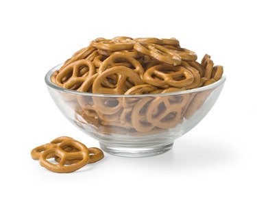 bowl with baked pretzels