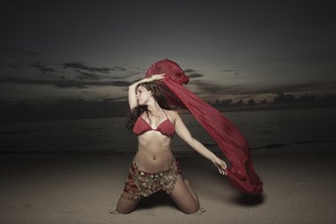Woman with a red veil