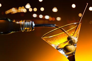 martini with olives