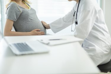 The pregnant woman who has an examination