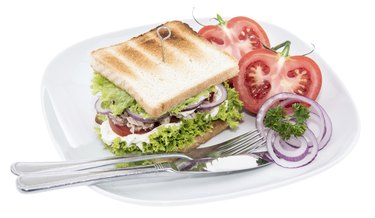 Tuna Sandwich isolated on white