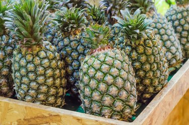 Fresh pineapples at Taiwan fresh fruit market