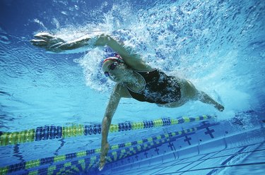 Underwater view of swimmer in pool