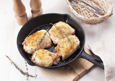 Rustic fried chicken thighs