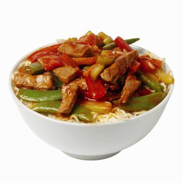 Close-up dish of Chinese food