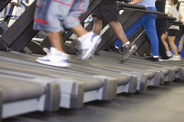 Exercising legs in gym