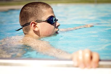 Teen Boy in swimming pool