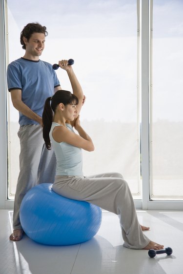 Couple exercising