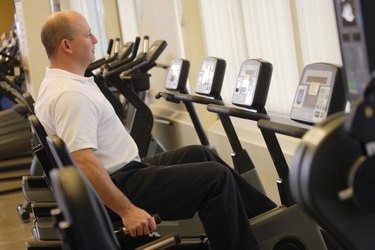 Man on exercise machine