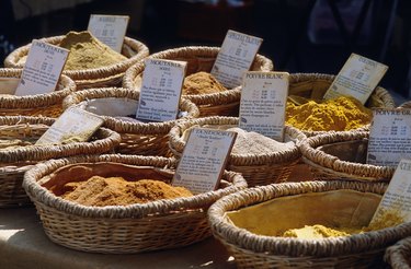 Powders in baskets