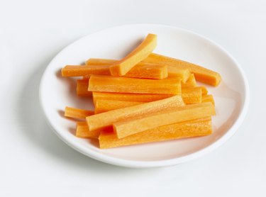 Plate of carrot sticks