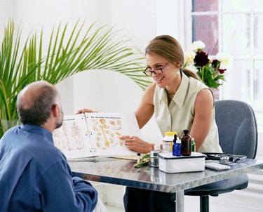 Man and woman in office