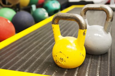 Kettle bell weights, close-up
