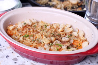 Casserole with vegetables in a ceramic form