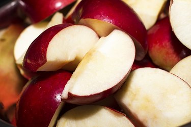 Sliced red apples