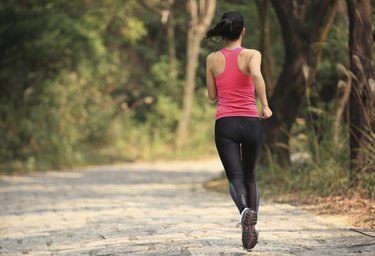 sporty woman jogging outdoor