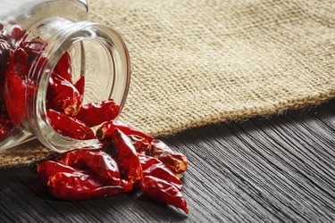 Red Hot Chili Peppers on a wooden board