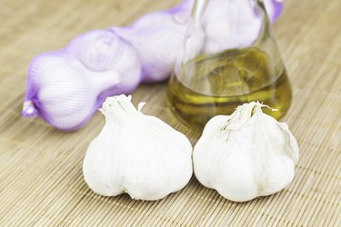 Raw garlic and olive oil