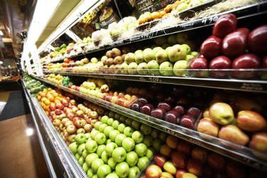 Close-up of fruit in a supermarket