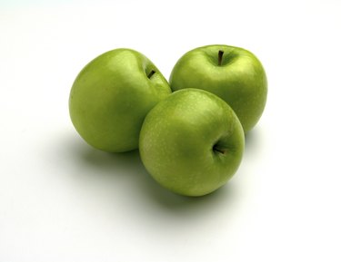 Fresh ripe green apples