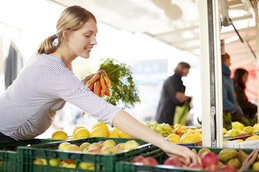 Pregnant woman at market