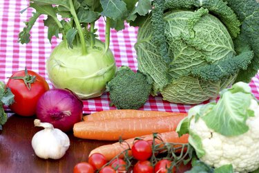 Vegetables on table