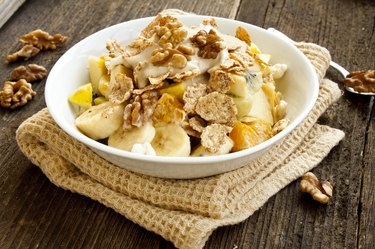 Muesli with fruits,yogurt and nuts