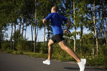 Man jogging in park