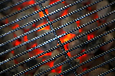 burning hot grill ready for barbecue