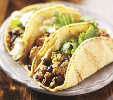 Tacos - in mexican yellow corn tortilla with chicken