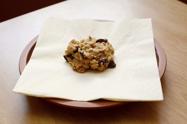 Freshly baked oatmeal raisin cookie