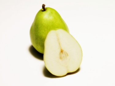 A sliced pear