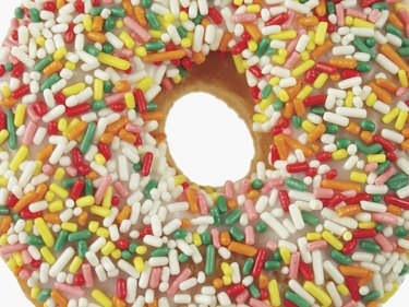A donut with candy sprinkles