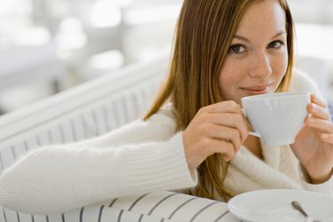 Woman drinking tea