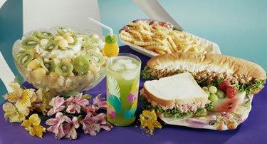 Assortment of food served on a table