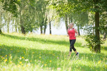 Young woman jogging in the morning