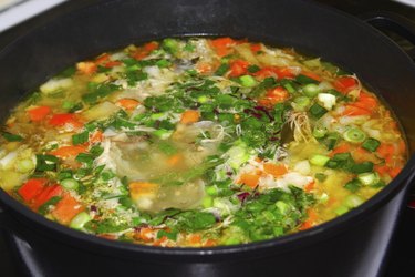Cooking of vegetable soup