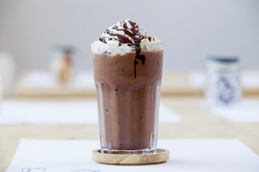 Ice chocolate with whipped cream