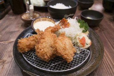 Japanese Cuisine - Tempura Shrimp and Pork (Deep Fried)