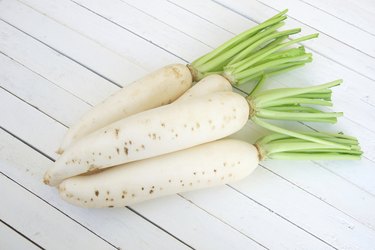 fresh white radishes