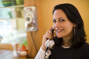 Woman talking on the telephone