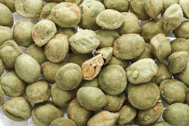 Wasabi coated peanuts