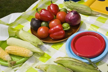 foods at picnic table