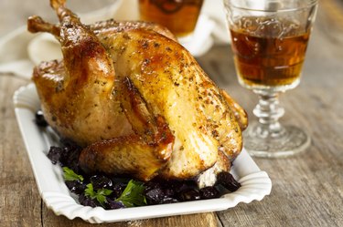 Baked guinea fowl