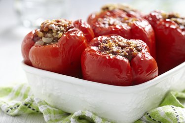 stuffed peppers with meat and bulgur