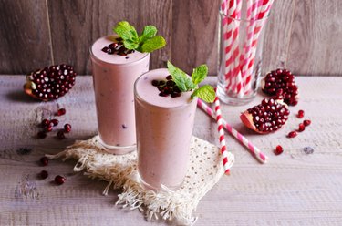 Smoothies pink in a glass