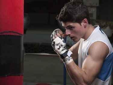 Caucasian boxer man