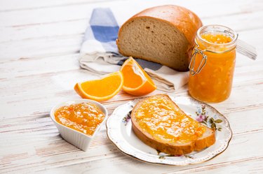 Slices of bread with jam